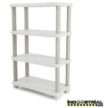 Estantería Space Saver de Resina Plastiken Beige con 4 Estantes - 90 x 45 x 141 cm