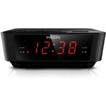 Philips - Radio (Reloj, 0,1 W, Negro, Digital, 6F22 9V, 9 V)