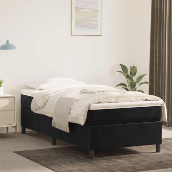 Bañador negro 90x200 cm en terciopelo, Estructura de cama box spring terciopelo negro 90x200 cm Vidaxl Negro
