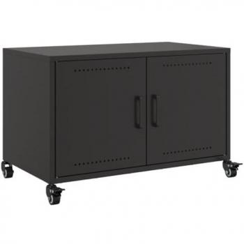 vidaXL TV Cabinet Black 68x39x43.5 cm Steel