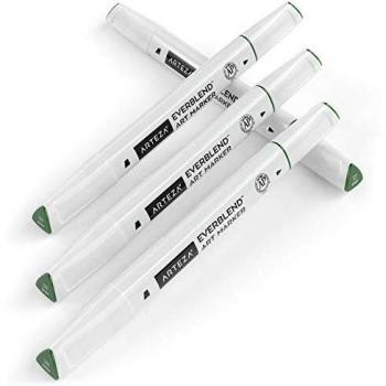 Arteza EverBlend rotuladores mezcladores color Verde Musgo A543| Juego de 4 | Rotuladores de alcohol con doble punta