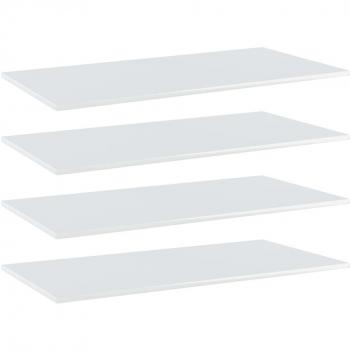 vidaXL Bookshelf Boards 4 pcs High Gloss White 100x50x1.5 cm Engineered Wood
