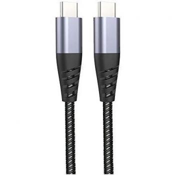 muvit Tiger - Cable ultrarresistente Tipo C/Tipo C, 1,2 m, Color Gris