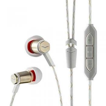 V MODA Forza Metallo In-Ear Headphones with 3-Button Remote Mic for Samsung and Android - Gunmetal Black & Rose Gold