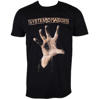 System of a Down Men's Black Hand Graphic T-Shirt - 100% Cotton - Size S