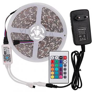 Tira de Luces LED 5 Metros Impermeable RGB 5050 Regulable con Mando a Distancia para TV y Fiestas - RevolutionLine