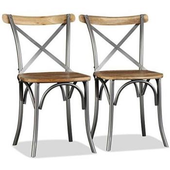 vidaXL Dining Chairs 2 pcs Solid Mango Wood
