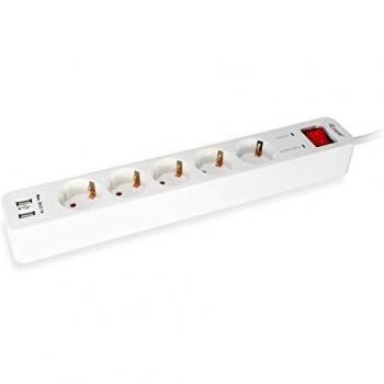 Equip Regleta con 5 Enchufes, Multicolor, 1.5 m