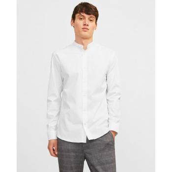 Jack & Jones Camisa hombre JJJOE SHIRT LS PLAIN MAO - Camisa manga larga con cuello mao, regular fit