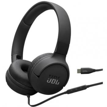 Auriculares JBL Tune 520C USB-C con Cable, Sonido Pure Bass, Micrófono Integrado y Diseño Plegable, Negro