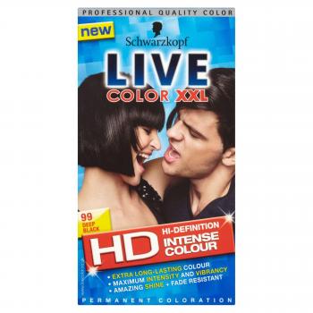3 x Schwarzkopf Live Color XXL Colour Intense Permanent Coloration 99 Deep Black