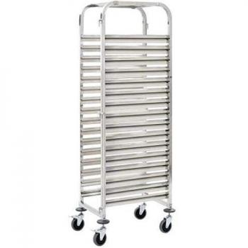 vidaXL Carrito de Cocina 16 Bandejas 38x55x163 cm Acero Inoxidable Cocina Mobiliario Hogar Hostelería Práctico Ruedas Giratorias Robusto Estable
