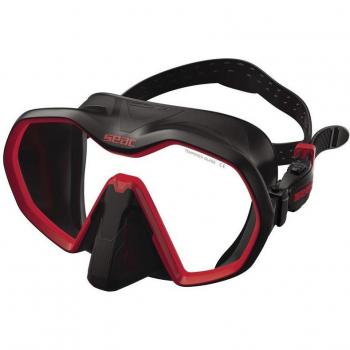 Máscara Seac Icona sin bulto color negro/rojo, Gafas de Natación Seac 750069003538 color negro, talla única