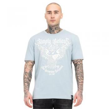 Camiseta de Hombre Tapout Throper Azul Pigeon, Ajuste Suelto, Manga Corta