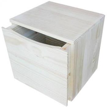 Cajonera Modular de Pino Macizo Natural con 1 Cajón - 36x30x36 cm