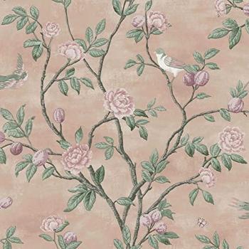 Laura Ashley Eglantine Blush Patterned Non-Woven Wallpaper, FSC Certified, 10 Meters Long