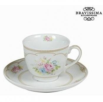 Tazza da tè con piatto bouquet - Kitchen's Deco Collezione by Bravissima Kitchen