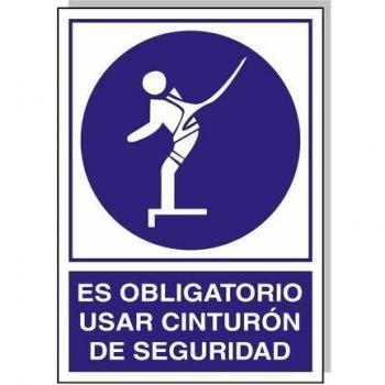 Cartel Uso Obligatorio Cinturon Seguridad 30x21 cm.