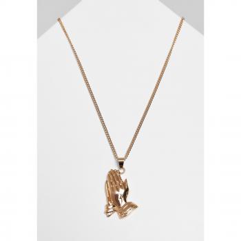Urban Classics Pray Hands Necklace - Gold Color Unisex Stainless Steel