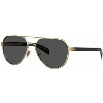 David Beckham Gold/Dark Grey Sunglasses for Men, Yellow, Size: 61 MM
