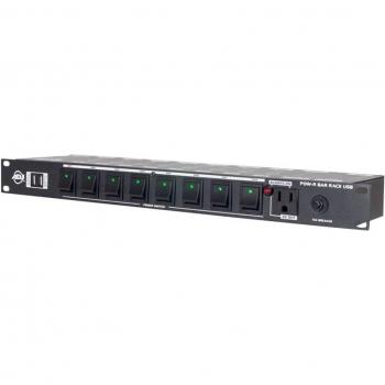 American DJ POW-R BAR RACK USB 19 10-Outlet 2-USB Rackmount Power Distributor