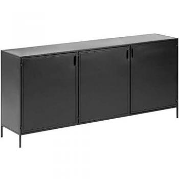 Aparador Shantay negro 160 x 72 cm con 3 puertas de metal