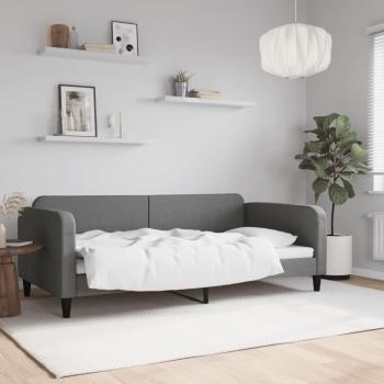 Sofá Cama Tela Gris Oscuro 100x200 cm Vidaxl