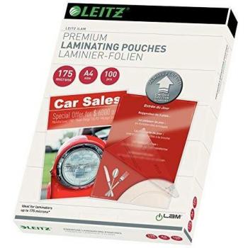 Pouches de Plastificación Leitz iLAM UDT A4 - 175 Micrones - Pack de 100 Unidades - Brillantes