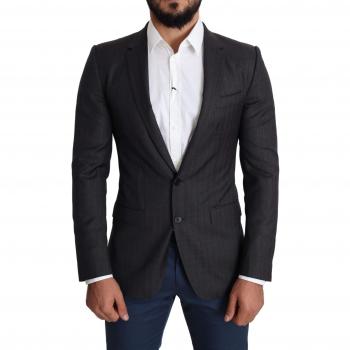 Dolce & Gabbana Black Wool Single Breasted Coat MARTINI Blazer - IT46 | S, Elegant Martini Black Wool Blazer, Black male, Size: S