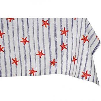 Mantel y Servilletas DKD Home Decor Azul de Verano 150 x 150 cm (5 piezas)
