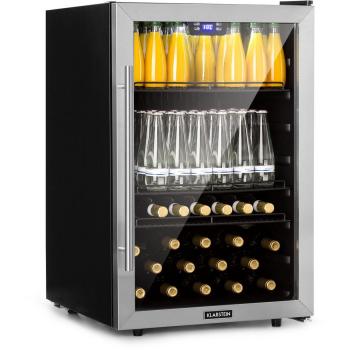 Frigorífico Klarstein Beersafe 5XL - 148 litros, 3 estantes, puerta panorámica de cristal, acero inoxidable