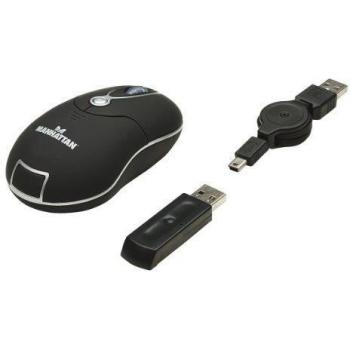 Manhattan 176811 RF inalámbrico Óptico 1000DPI Negro - Ratón