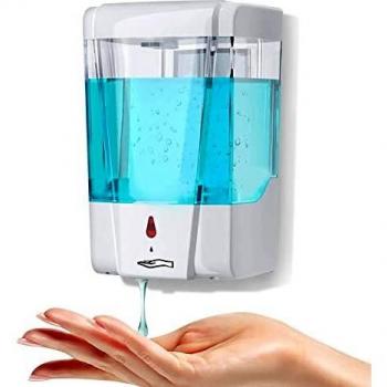 NICEME - Dispensador de jabón de pared automático de 700 ml, dispensador de gel líquido sin contacto con sensor infrarrojo para cocinas, cuarto de baño, hotel, restaurantes escolares