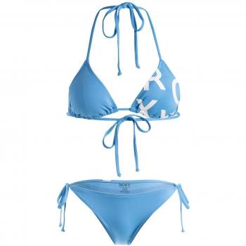 Bikini Roxy Beach Classics Tie Side Triangular Azul Blanco Mujer - XL