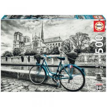 Educa Borras Serie Coloured Black & White Puzzle 500 Piezas Bicicleta cerca de Notre Dame (18482)