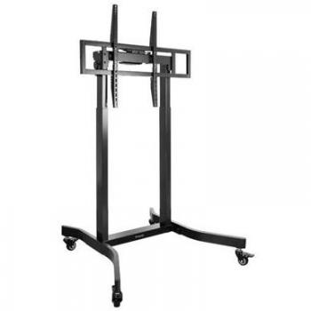TooQ FSM02-B Soporte de Suelo con Ruedas y Regulación Eléctrica de Altura para Pantallas 55-100, hasta 120kg, Negro