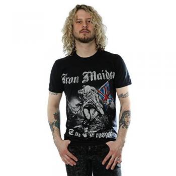 Rock Off Men's Iron Maiden Sketched Trooper T-Shirt, Black, Size UK S
