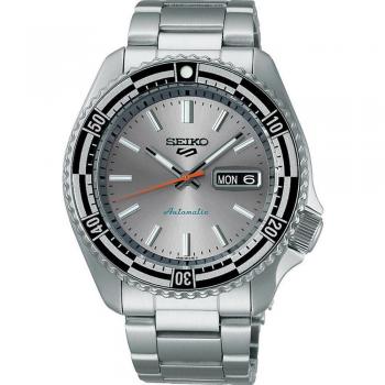 Seiko 5 Sports Automatic Men's Watch SRPK09K1 - Special Edition Silver Stainless Steel Diver Style 43mm 100M