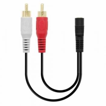 Adaptador de Audio PcCom 3.5 mm Hembra a 2x RCA 20cm