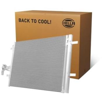 Condensador de aire acondicionado HELLA 8FC 366 220-731 - Tubos refrigerantes paralelo - Aluminio - con juntas - con secador