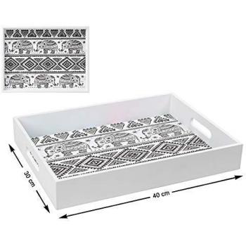 BigBuy Home S1123373 Bandeja Elefante Blanco 113977, Multicolor