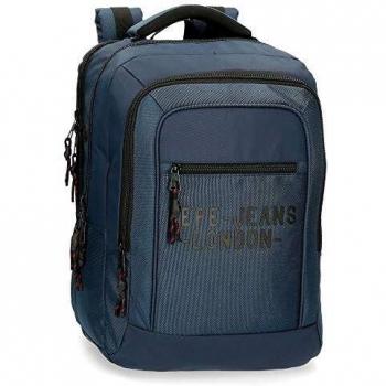 Pepe Jeans Bromley Mochila Doble Compartimento para Portátil 15,6 Azul 31x47x11 cms Poliéster 1.6L