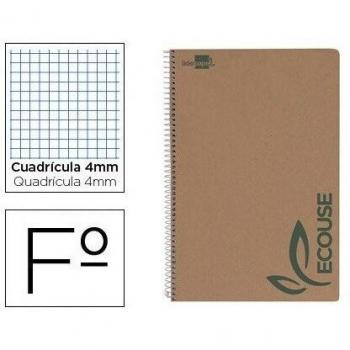 Cuaderno espiral liderpapel folio cartulina papel reciclado gr 4mm con