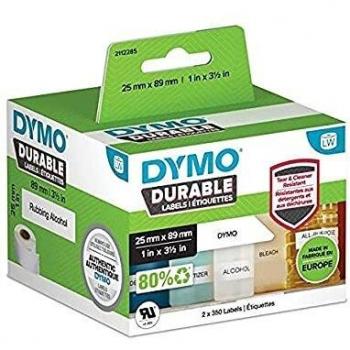 DYMO LW Durable Etiqueta de Plástico Blanco 25x89mm - 2 Rollos