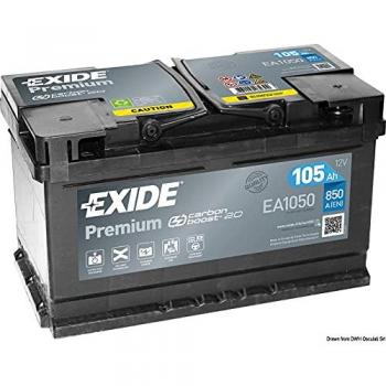 Batería Exide EA1050 - 12V, 105Ah, 850A (EN), Caja LH4, Premium starting battery