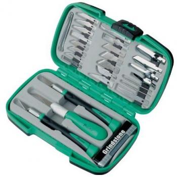 PROSKIT - Estuche con 25 Cúter Y Piedra De Afilar para Hobby - Calidad Garantizada.