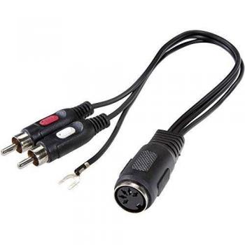 Adaptador Y de Audio SpeaKa Professional RCA/DIN [1x Conector DIN 5 pines - 2x Enchufe RCA] Negro
