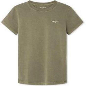Camiseta de niño Pepe Jeans Jacco verde con logo estampado