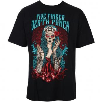 Five Finger Death Punch - Lady Muerta - Men's Black T-Shirt - 100% Cotton