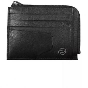 Piquadro Sleek Black Leather Card Holder with RFID Blocker